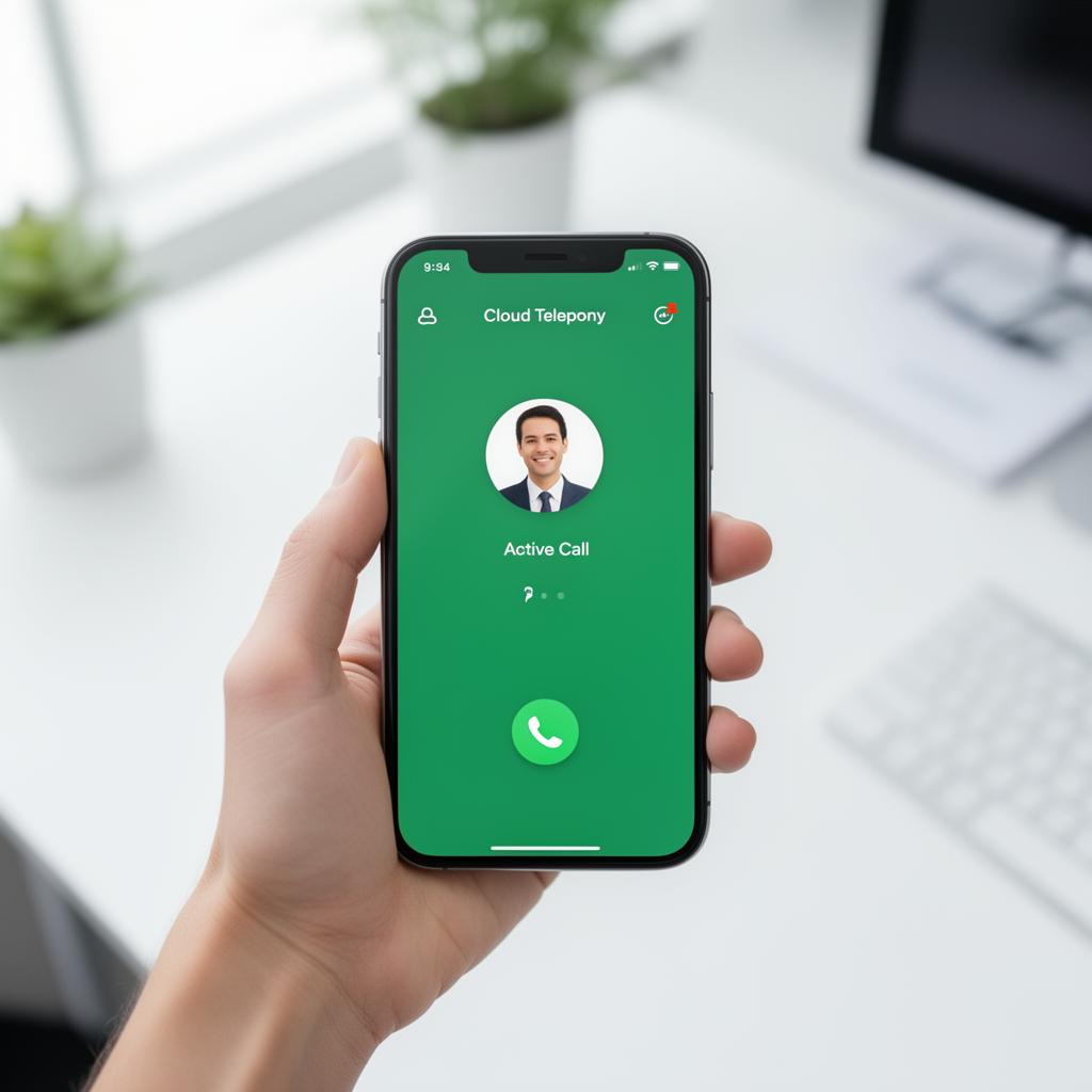 Mobilapp för molnväxel i handen